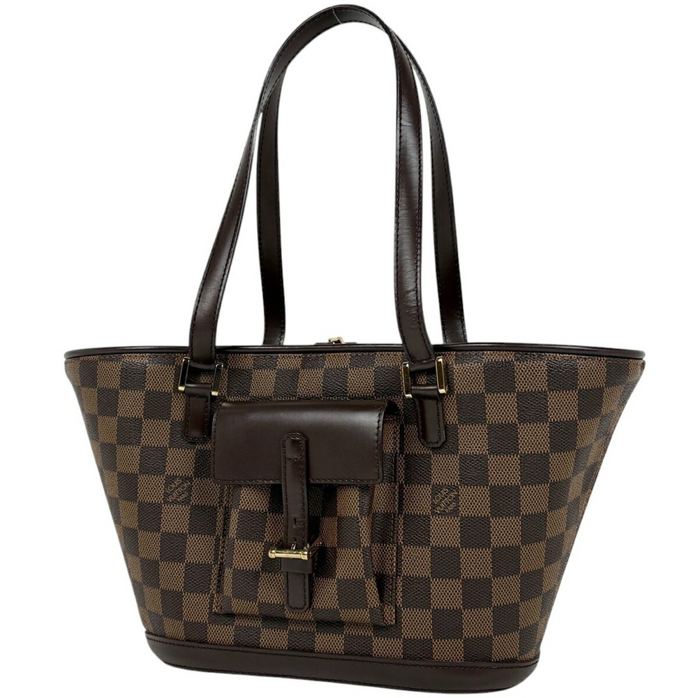 Louis Vuitton Manosque Shoulder Bag Trapezoidal Handbag Damier Brown